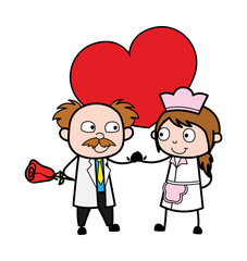 Cartoon Scientist in Love