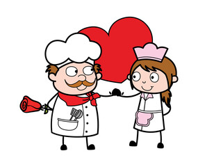 Cartoon Businessman in Love