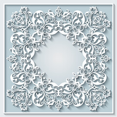 Abstract vector ornamental nature vintage frame.