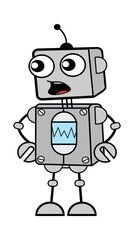 Talking Robot with Hands on Waist Cartoon