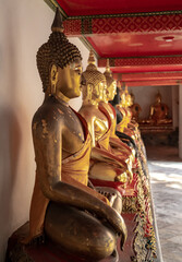 Bangkok, Thailand, November 15, 2019: Buddha sculptures at Wat Pho