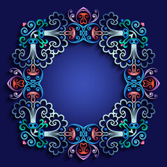 Abstract vector ornamental nature vintage frame.