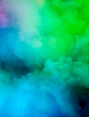 Abstract colorful, multicolored smoke spreading, bright background for advertising or design, wallpaper for gadget. Neon lighted smoke texture, blowing clouds. Modern designed.