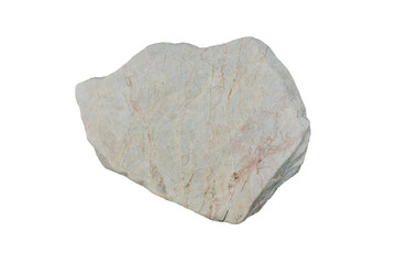 A metamorphic marble rock isolated on a white background.