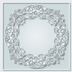 Abstract vector ornamental nature vintage frame.