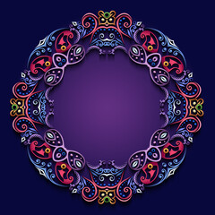 Abstract vector ornamental nature vintage frame.