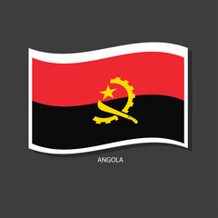 Angola flag Vector waving with flags.