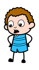 Talking Kid with Hands on Waist Cartoon