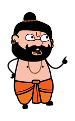 Cartoon Pandit Saying Something