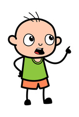 Cartoon Bald Boy Saying Something