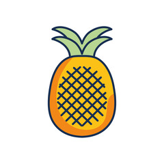 pineapple fruit icon, line fill style