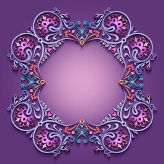 Abstract vector ornamental nature vintage frame.