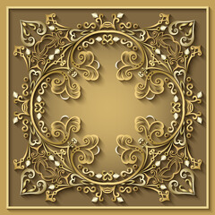 Abstract vector ornamental nature vintage frame.