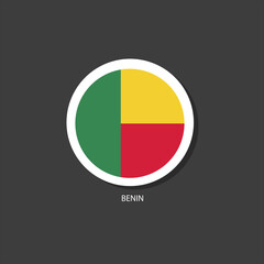 Benin flag Vector circle with flags.	