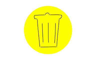 アナログ手書き風のゆるいタッチのアイコン：ゴミバコ