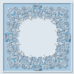 Abstract vector ornamental nature vintage frame.