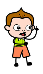 Cartoon Schoolboy Communicating