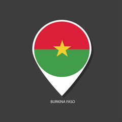 Burkina Faso flag Vector marker with flags.