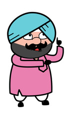 Cartoon Cute Sardar Communicating