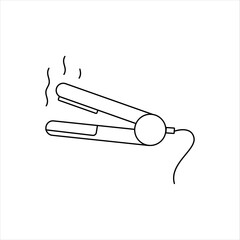 Hair straightener vector icon. Professional hair styling. Iron for hairs vector line icon for for website design, mobile and infographics isolated on white background. 