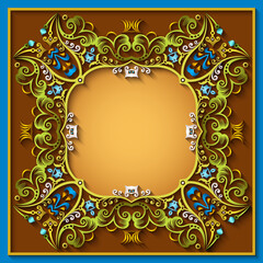 Abstract vector ornamental nature vintage frame.