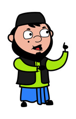 Cartoon Muslim Man Communicating
