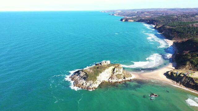 Aerial view near the sea in agva sile istanbul turkey