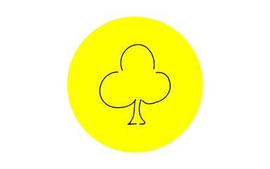 アナログ手書き風のゆるいタッチのアイコン：クローバー