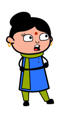 Arms Folded Indian Lady Cartoon Talking