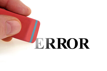 Erase the word error with an eraser
