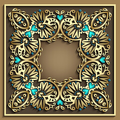 Abstract vector ornamental nature vintage frame.