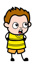 Arms Folded Young Boy Cartoon Talking