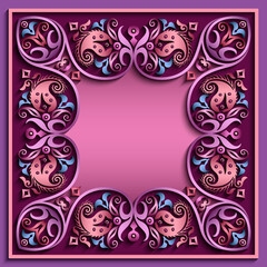 Abstract vector ornamental nature vintage frame.