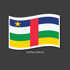 Central African country flag Vector waving with flags.	
