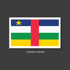 Fototapeta premium Central African country flag Vector Square Icon 