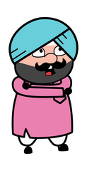 Arms Folded Cute Sardar Cartoon Talking
