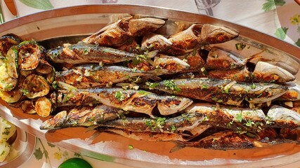Plate of fresh grilled fish