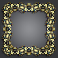 Abstract vector ornamental nature vintage frame.