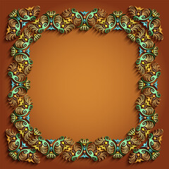 Abstract vector ornamental nature vintage frame.
