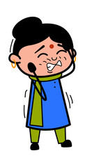 Annoyed Indian Lady Cartoon