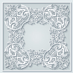 Abstract vector ornamental nature vintage frame.