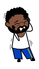 Annoyed African American Man Cartoon