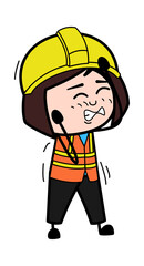 Annoyed Lady Engineer Cartoon