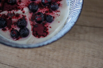 yogurt with blueberries