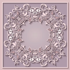 Abstract vector ornamental nature vintage frame.