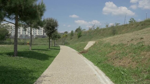 Path in a park from Spain, Europe, traveling with stabilized handheld brushless gimbal