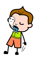 Soul Leaving Schoolboy Body Cartoon