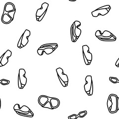 Diving Goggles Tool Vector Seamless Pattern Thin Line Illustration