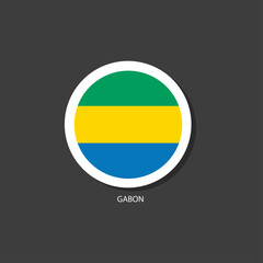 Gabon flag Vector circle with flags.