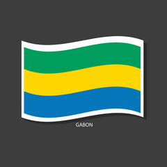 Gabon flag Vector waving with flags.